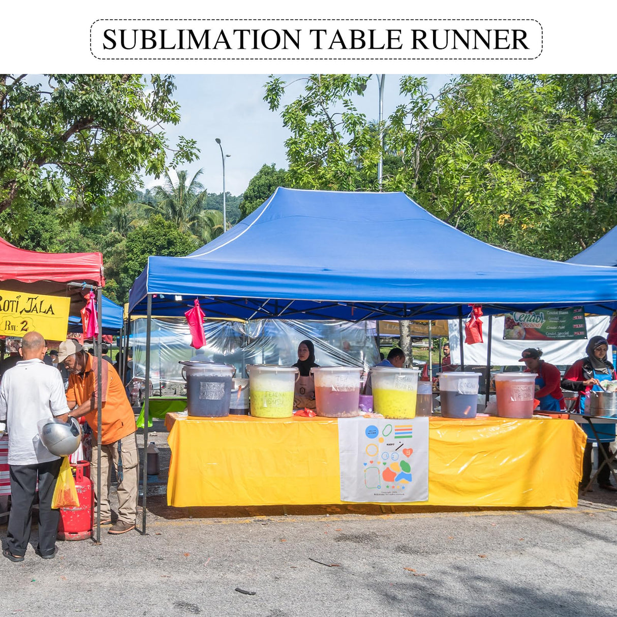 Breling 1 Pcs Sublimation Table Runner Heat Transfer 24 x 72 Inch Table Cover Waterproof White Table Runner Machine Washable Twill Blanks Table Banner for Birthday Wedding Party Banquet Restaurant Breling