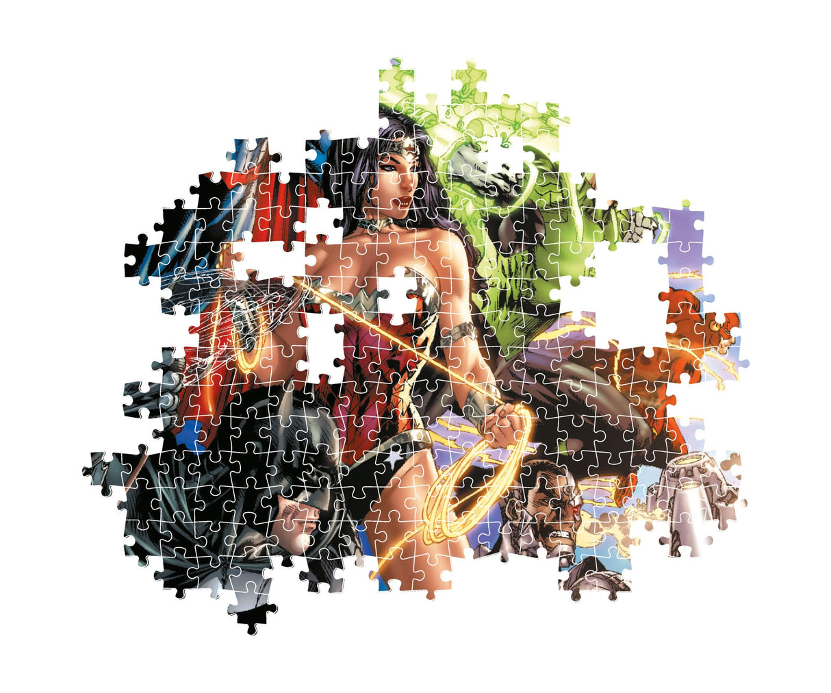 Clementoni - DC Comics Justice League League-1000 Pieces, Vertical, Fun for Adults, Superhero Puzzle, Made in Italy, Multicoloured, 39852 Clementoni