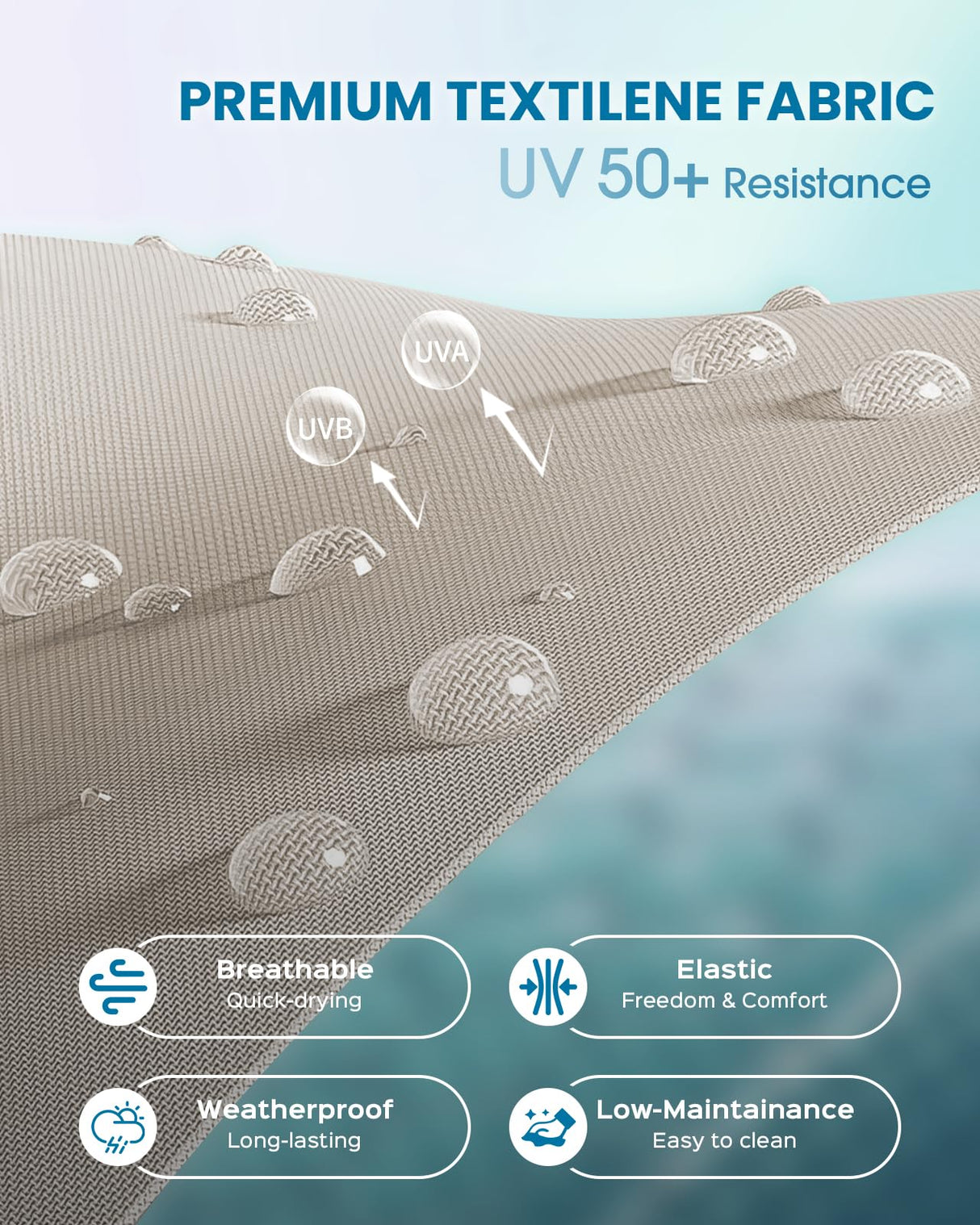 Vexwalx Chaise Lounge Outdoor, Foldable Aluminum Pool Lounge Chairs with 5 Positions Recliner - Free Assembly - Patio Chaise Lounge Chair for Poolside, Beach, Yard (Khaki) Vexwalx