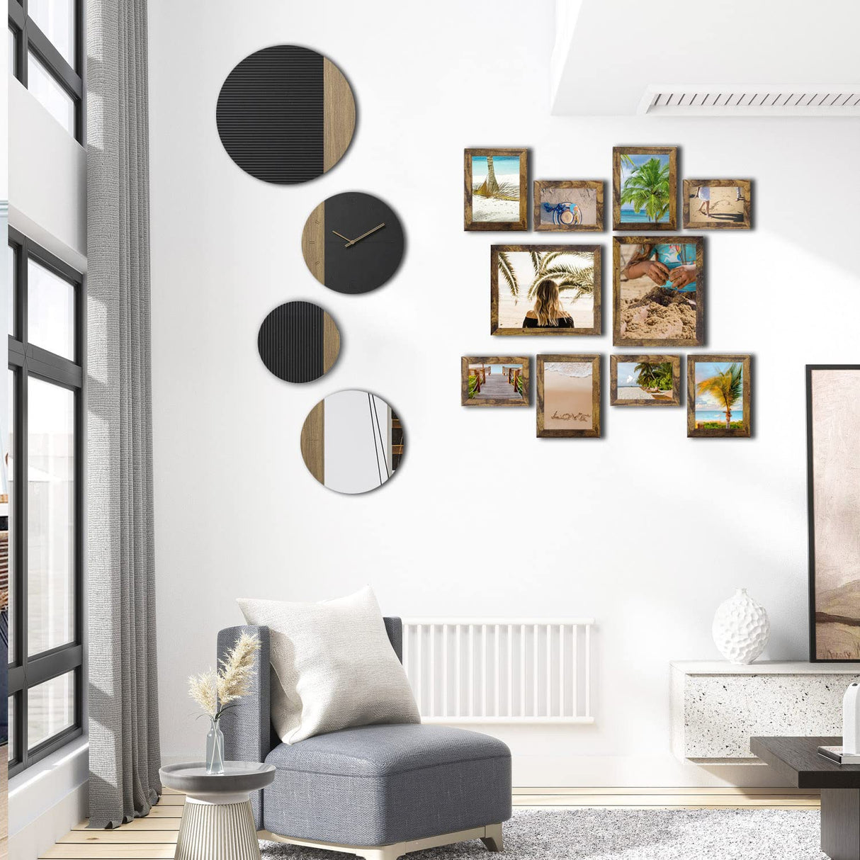 Picture Frame Set 10 pack, Farmhouse Photo Frames, Gallery Wall Frame Collage, with Two 8x10, Four 5x7, Four 4x6 Photo Frame set, in 3 Different Finishes Picture Frames For Wall or Desk,Rustic Brown xnlkros