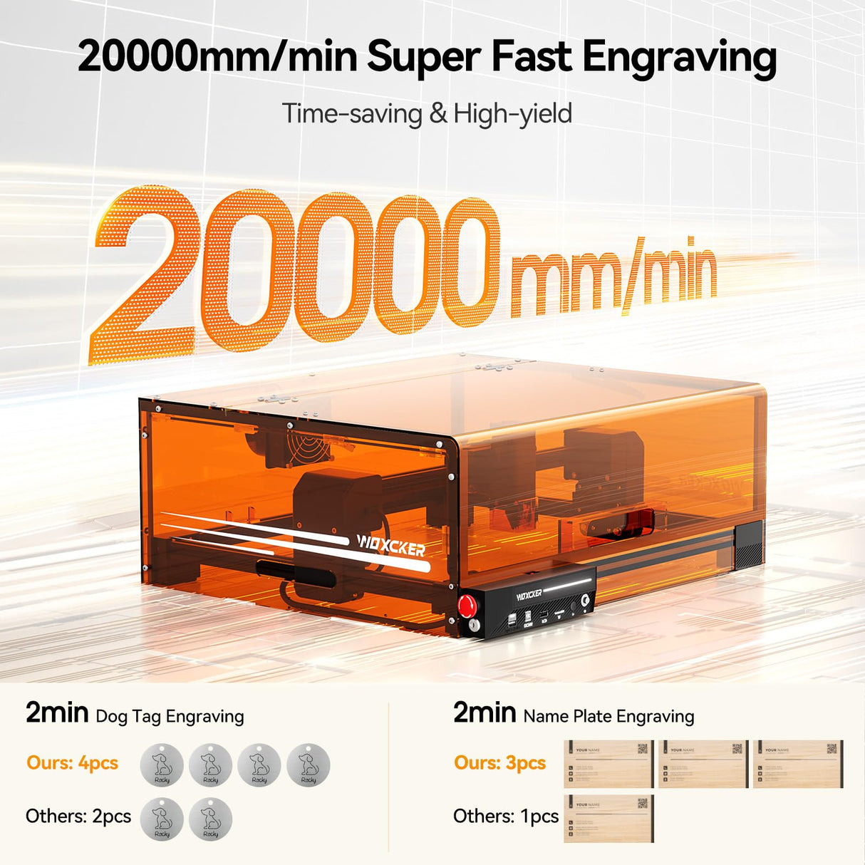 Laser Engraving Machine, Woxcker L2 MAX 10W Enclosure Laser Engraver, CNC Engraving Machine 0.01mm High Precision Laser Engraving and Cutting for Wood Stainless Steel Glass Woxcker