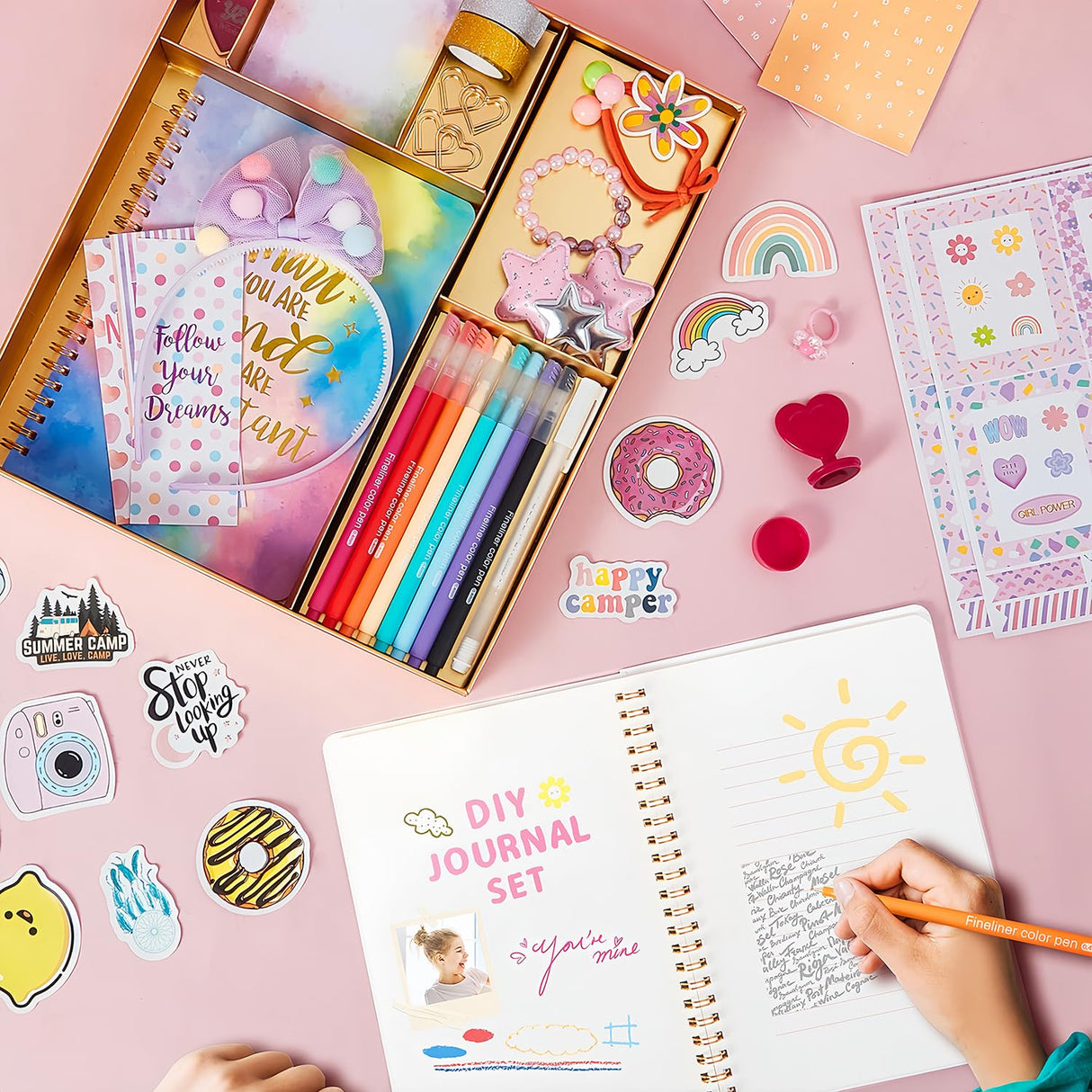 Girls DIY Diary 54 Pcs Diary Set, Toys for Ages 6 7 8 9 10 11 12 13, DIY Stationery Set, Thin Stickers and Little Girls Daily Supplies, Gifts for Teen Good Idea Choice R RUCKERCO