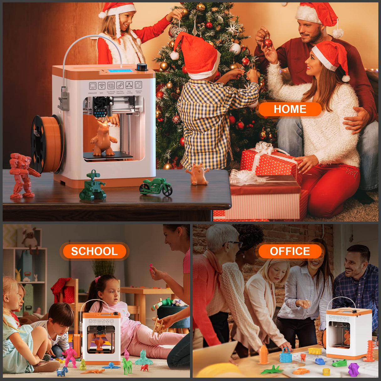 Newest Tina2S 3D Printer, HEPHI3D 3D Printers WiFi Cloud Printing Auto Bed Leveling, Fully Assembled Mini 3D Printers for Beginners, Silent Print, Fully Open Source DIY 3D Printers for Home, School HEPHI3D