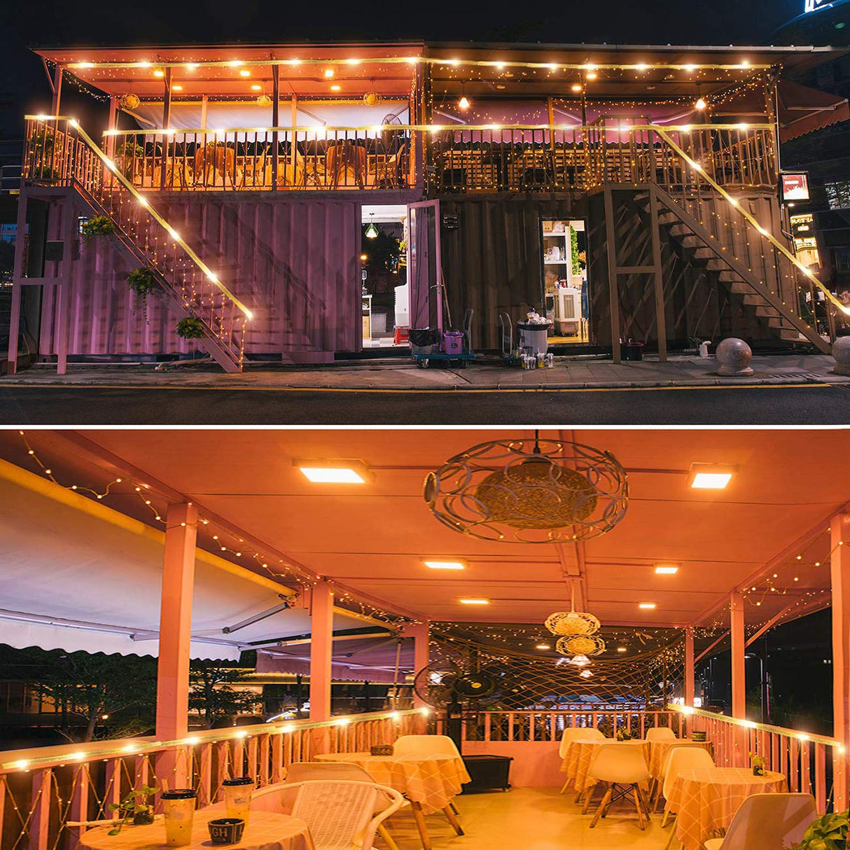 Fitybow LED Rope Lights Battery Operated String Lights 40Ft 120 LEDs 8 Modes Hanging Fairy Lights Dimmable/Timer with Remote for Camping Party Halloween Christmas Decoration (Warm White) Fitybow