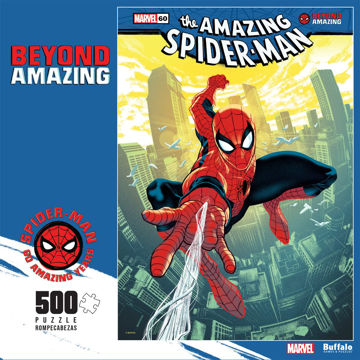 Buffalo Games - Marvel - Beyond Amazing: The Amazing Spider-Man - 500 Piece Jigsaw Puzzle for Adults -Challenging Puzzle Perfect for Game Nights - Finished Size is 21.25 x 15.00 Buffalo Games