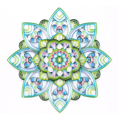 Uniquilling Quilling Kit, Paper Quilling Kits, 16 * 20-in Green Mandala Paper Filigree Kits with Quilling Tools& Using Manual, DIY Quilling Artwork Modern Wall Art for Living Room