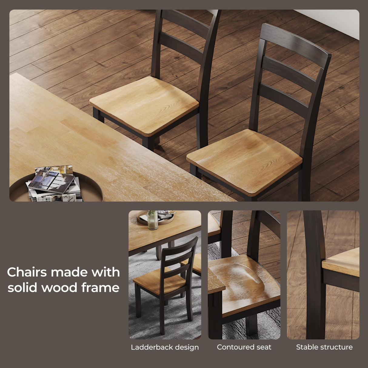 Signature Design by Ashley Gesthaven Casual Dining Table with 4 Chairs and Bench, Set of 6, Light Brown & Dark Brown Signature Design by Ashley