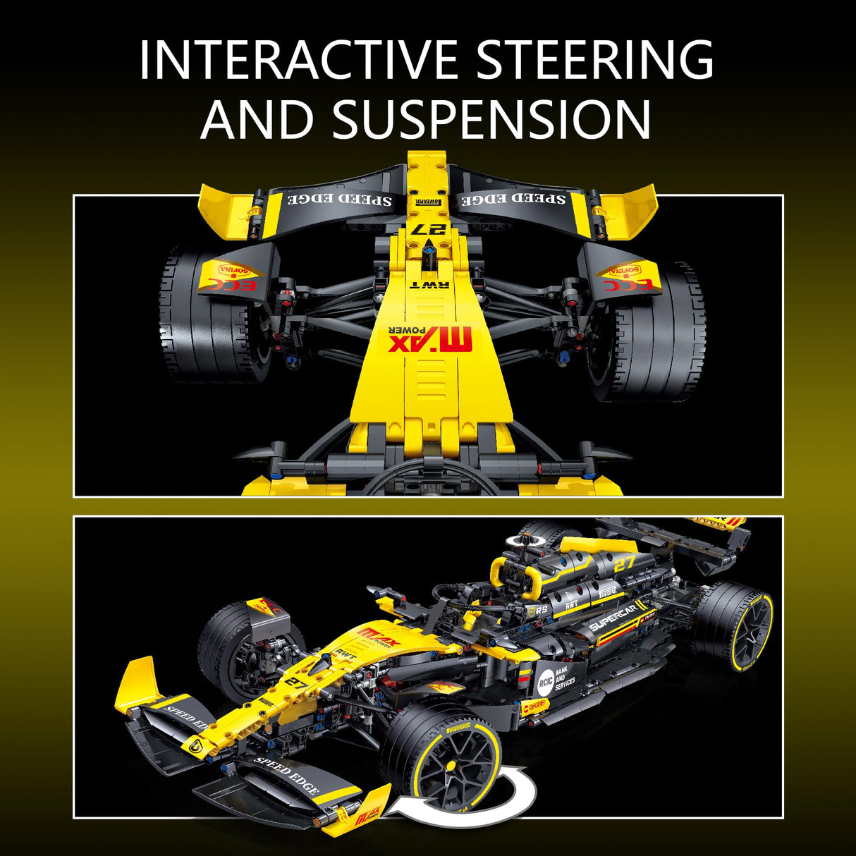 JSINMA Technic F1 RS20 Racing Car Building Kit – 1:8 Scale Collectible Set for Adults, 1650+ PCS Display Model with Realistic Details – DIY Engineering Gift for F1 Fans, Home or Office Display JSINMA