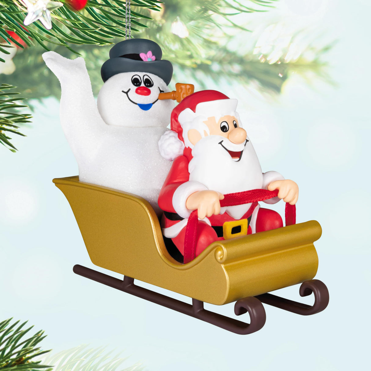 Hallmark Keepsake Christmas Ornament 2024, Frosty the Snowman Frosty and Santa Christmas, Movie Gifts Hallmark Keepsake