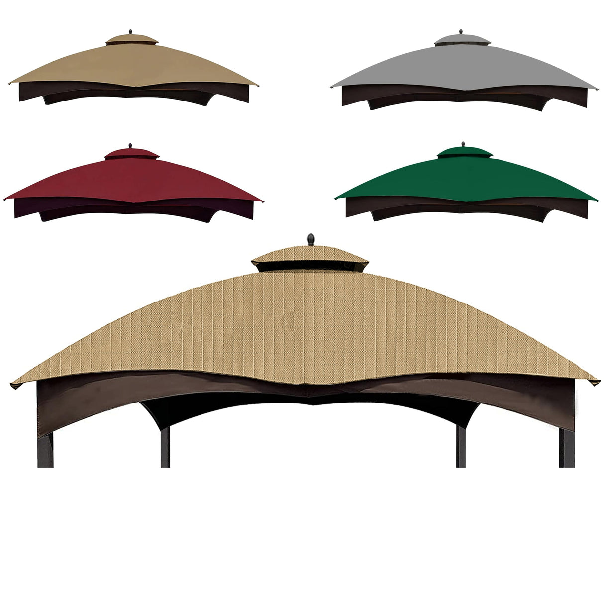 SCOCANOPY Beige Ripstop Replacement Top for Lowe's Allen Roth 10X12 Gazebo Model #GF-12S004B-1/ GF-12S004BTO/TPGAZ17-002C SCOCANOPY