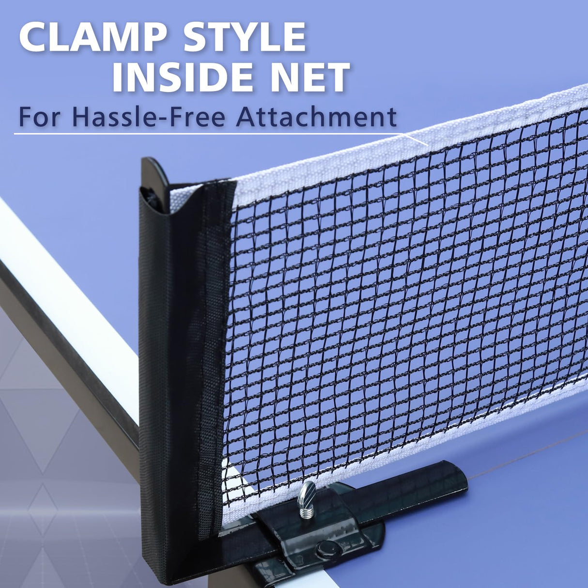 HaoKang Folding Rolling Table Tennis Table Regulation Ping Pong Table with 2 Paddles 2 Balls 1 Net and Post Set Fold-Up Design 4 Wheels for Easy Movement, BLUE HaoKang