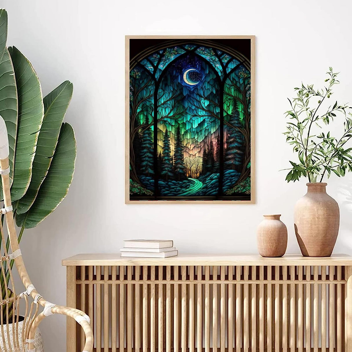 bleihum Starry Night Diamond Painting Kits- Tree Diamond Art for Adults,Gem Painting Crafts for Adults Home Wall Decor,DIY 5D Gem Art Moon Perfect for Relaxation(12x16 Inch) bleihum