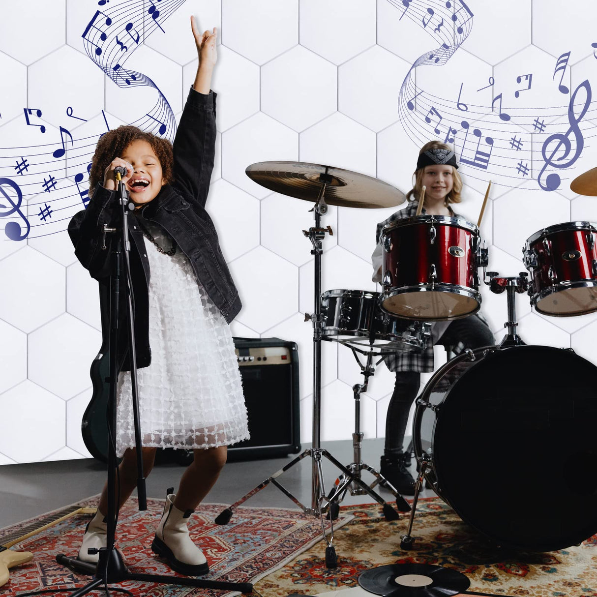 18 Pack Self-adhesive Acoustic Panels Soundproof Wall Panels 12"X10"X 0.4" Sound Absorbing Panel for Decoration Sound Deadening Panels Acoustic Treatment Panel For Home Office(White Hexagonal Design) Dmsky