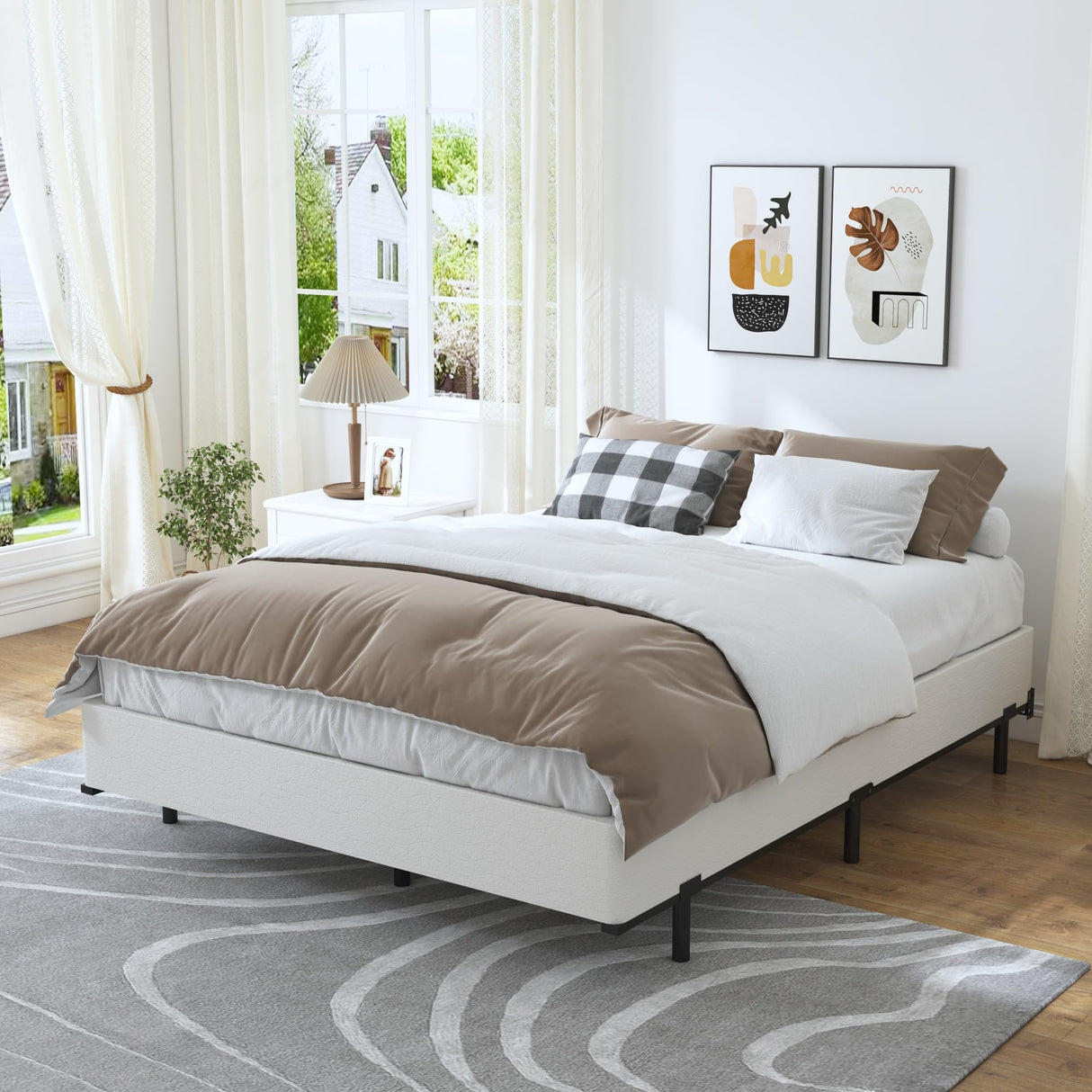 HOBINCHE King Box Spring - 7 Inch High Profile Box Spring for King Bed, Sturdy Metal Frame Mattress Foundation, Easy Assembly, Quiet & Noise-Free HOBINCHE