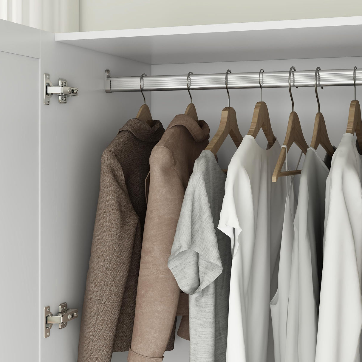 Hlivelood 3 Door Armoire Wardrobe Closet Cabinet with Mirror and LED Light, 2 Drawers, 3 Doors, Hanging Rod, Large Capacity Storage Wardrobe Armoire for Bedroom, White Hlivelood