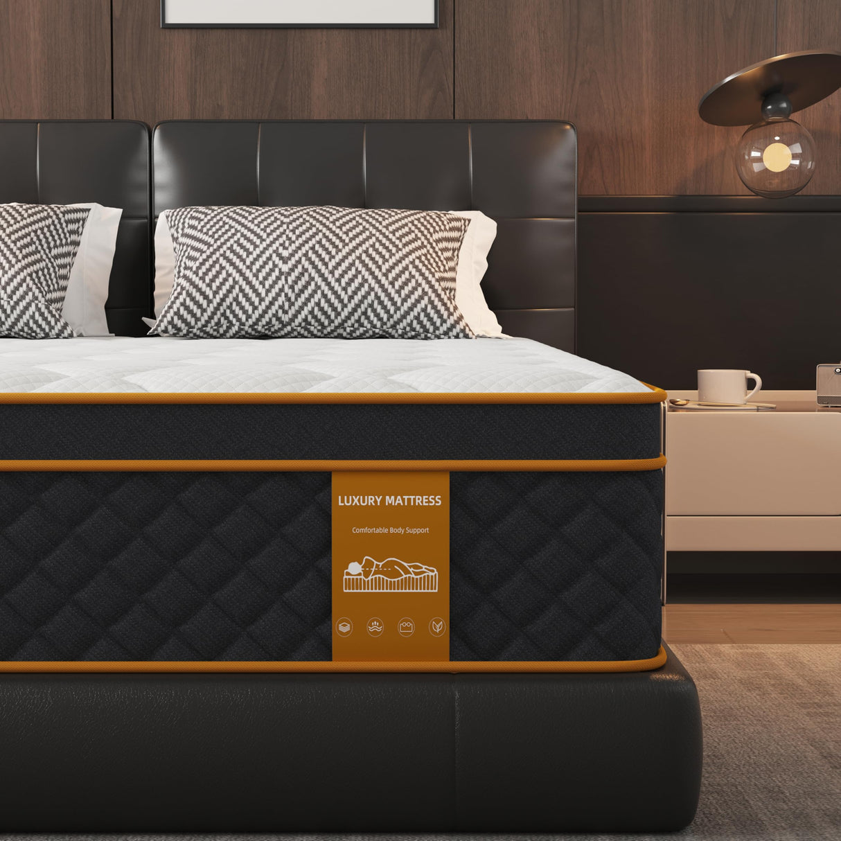 Qabefy King Mattress, 10 Inch Memory Foam Hybrid Mattress in a Box, Medium Firm and Individually Pocket Springs - Pressure Relief, CertiPUR-US Certified, Motion Isolation Qabefy