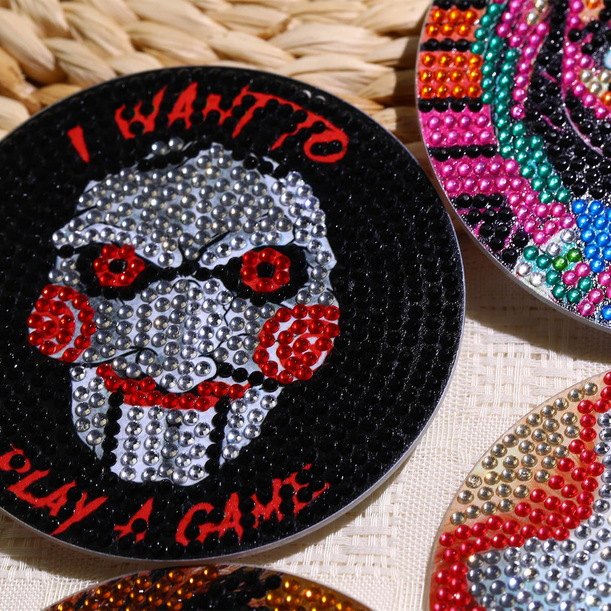 8 PCS Halloween Diamond Art Coasters Kits, Diamond Painting Coasters with Holder Set of 8, DIY Drink Coasters Art Crafts Supplies for Adults Cup Mat for Home Decor House Warming Gifts Non-Slip YSUNETER