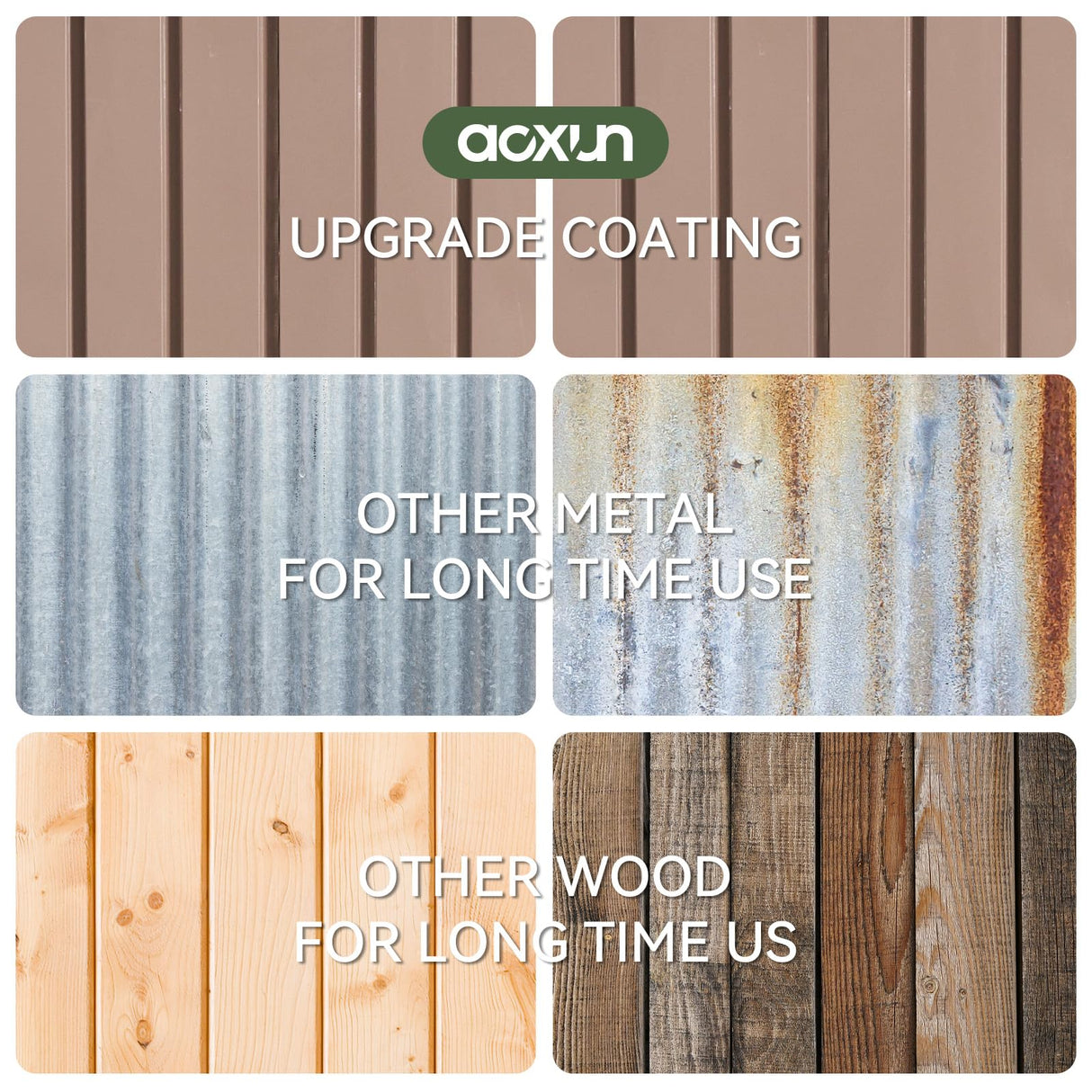 Aoxun 6.2x4 FT Shed Outdoor Storage Shed Metal Garden Shed with Lockable Doors & Slooping Roof Tool Shed Bike Shed for Backyard, Patio, Poolside (Brown) Aoxun