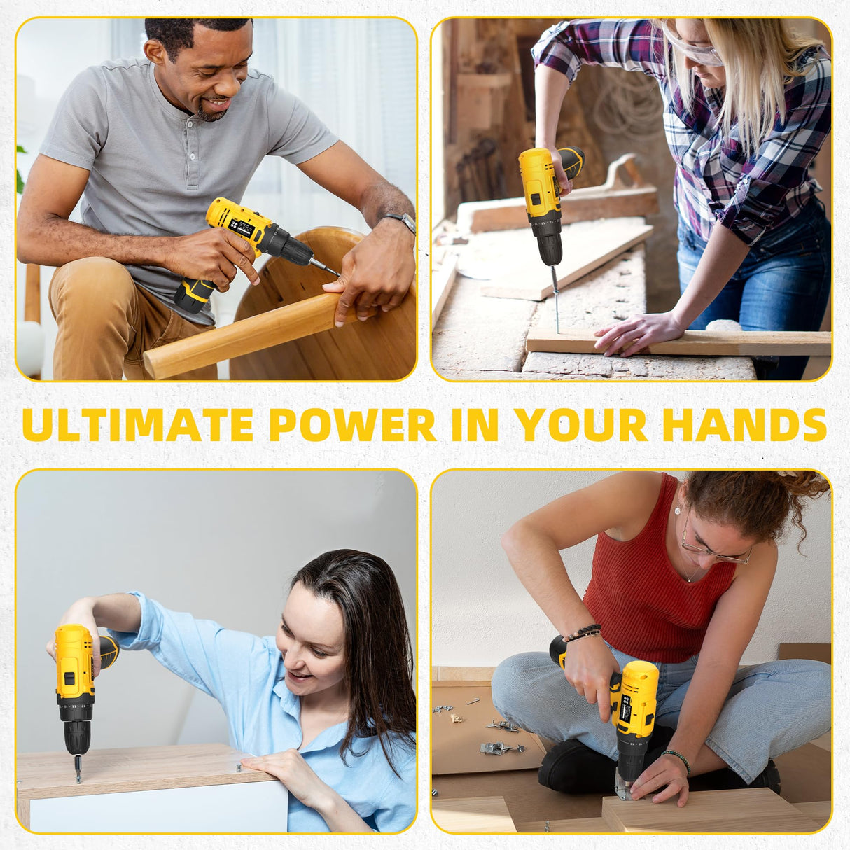 DELI 12V Cordless Drill Set, 2.0Ah Battery with Charger, 3/8'' Keyless Chuck, 18+1 Torque Settings, Electric Mini Drill for Home Improvement deli