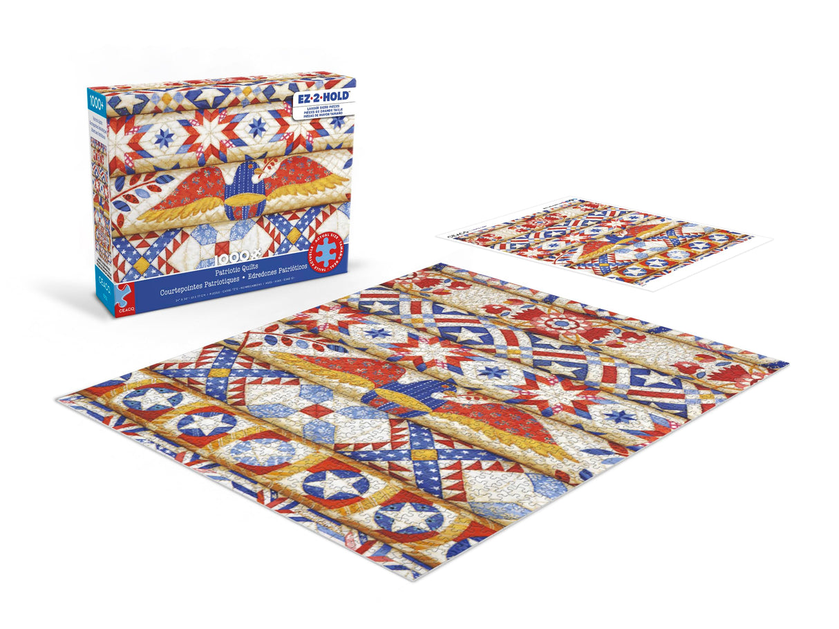 Ceaco - Patriotic Quilts - 1000 Larger Sized Piece Jigsaw Puzzle Ceaco