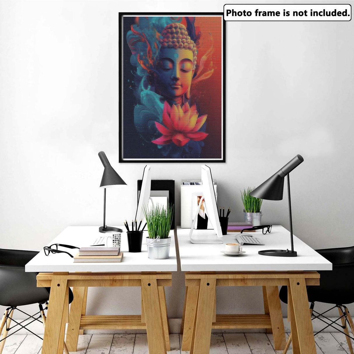 Yomiie 5D Buddha Statue Diamond Painting Kits for Adults, Paint with Diamonds Art Buddhism DIY Full Round Drill Kits, Embroidery Rhinestone Diamond Crystal Craft Canvas Home Wall Decor 30x40 cm Yomiie