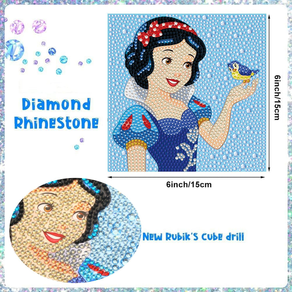YSUNETER Diamond Painting Kits for Kids Beginner - 4 Pack DIY 5D Full Drill Diamond Art Kits for Children, Cute Round Crystal Rhinestone Gem Art Crafts Home Wall Art Decor 5.9 x 5.9 Inches YSUNETER