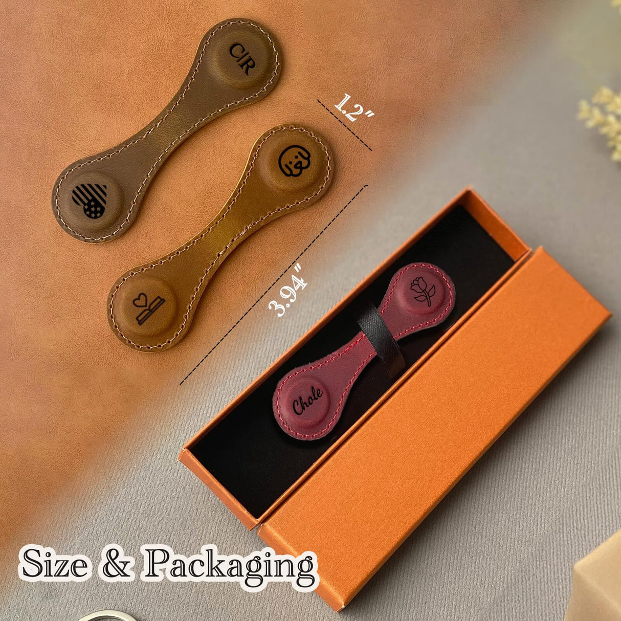 Personalised Magnetic Leather Bookmark, Custom Bookmark, Reader Gift, Book Lover Gift, Anniversary Gift, Wedding Gift (Customized All Colors) KIKIDWIS