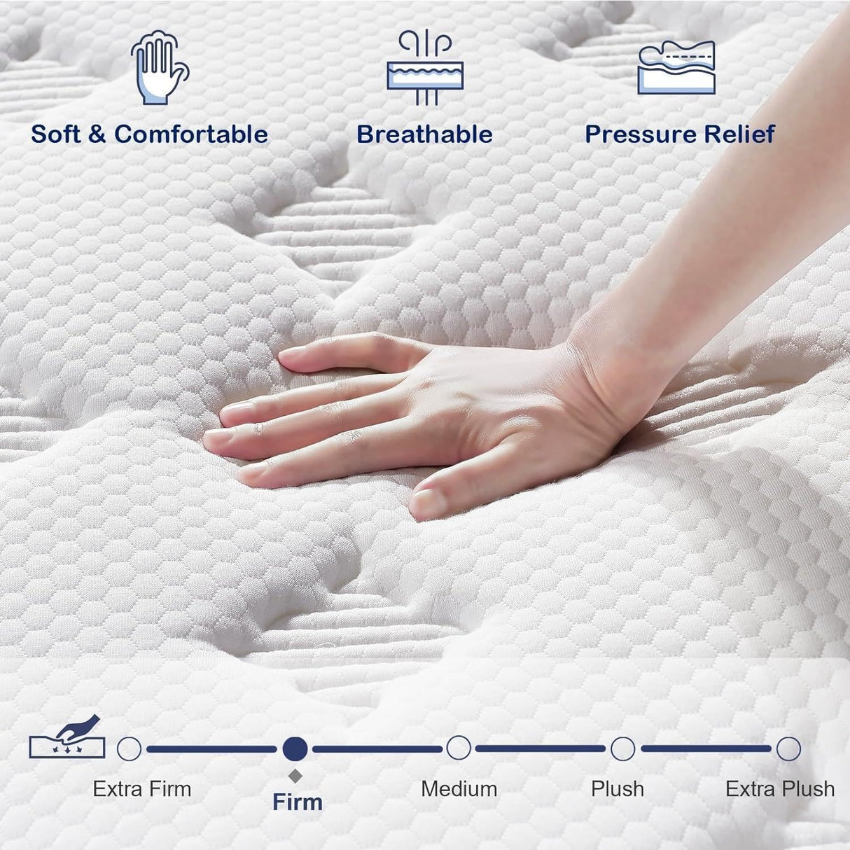California King Mattress - Upgrade Strengthen - 12 Inch Firm Hybrid Cal King Mattress in a Box, Mattress King Size With Memory Foam and Independent Pocket Springs, Release Stress, Strong Edge Support EEN EEN SLEEP