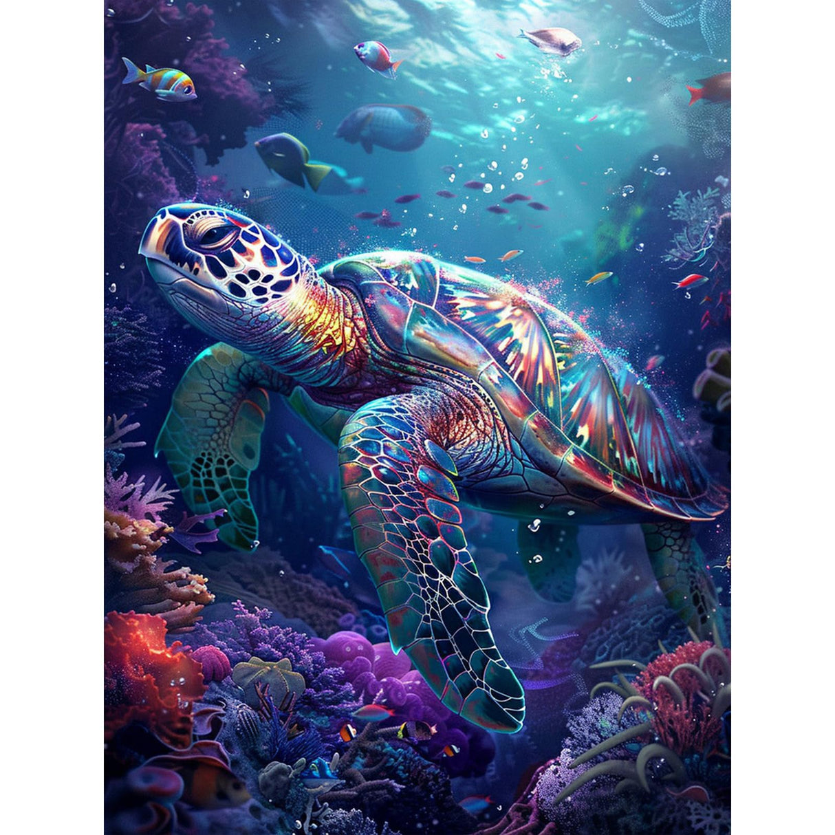 NEWENMO Turtle Diamonds Painting Kits for Adults Beginner DIY 5D Tropical Fish Diamond Art Paint with Round Diamonds, Full Drill Gem Art Coral Diamonds Art Painting for Home Wall Decor 12x16 Inch NEWENMO