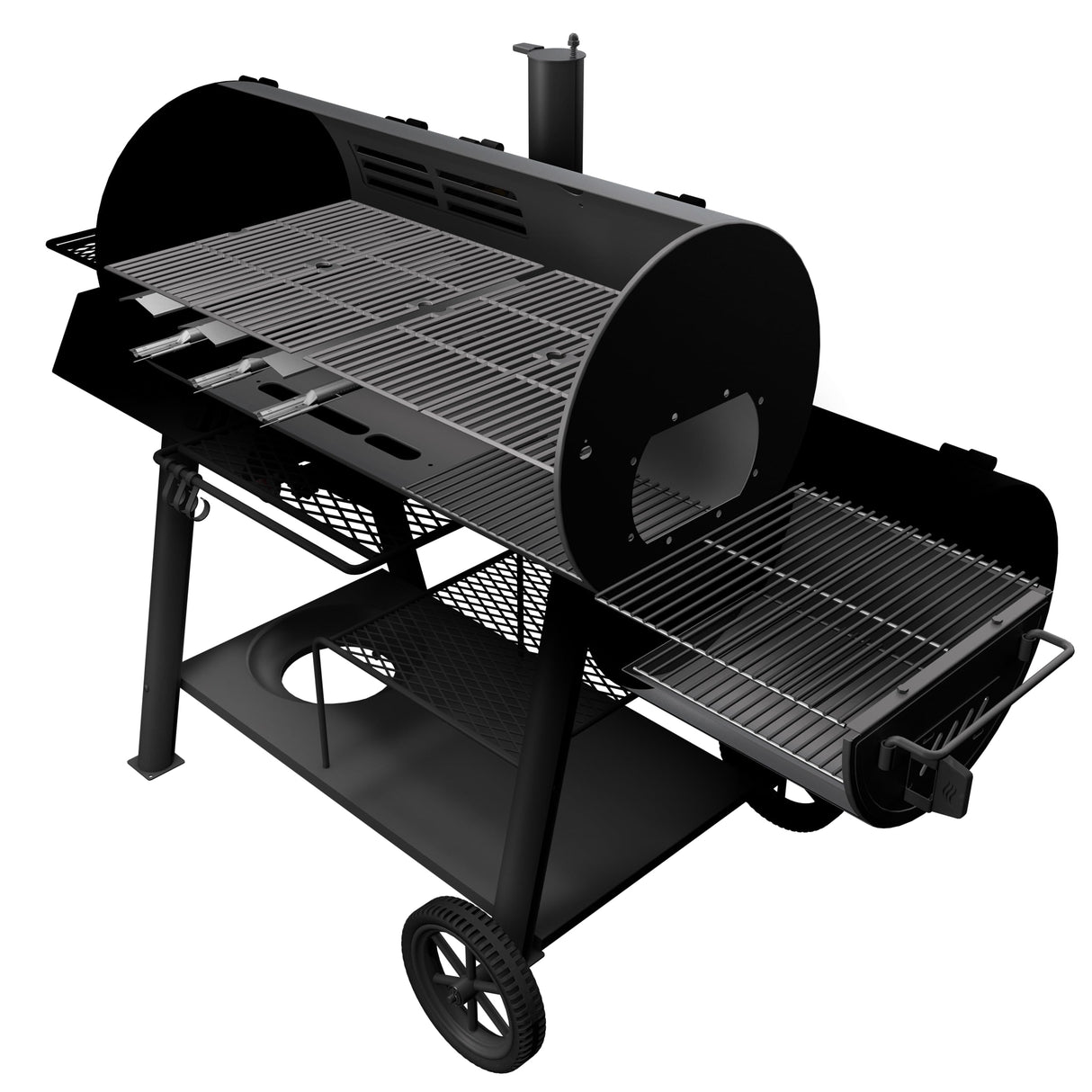 OKLAHOMA JOE'S® Canyon™ Charcoal and Propane Gas Combination Smoker and Grill, Black Steel, 24203004 Oklahoma Joe's