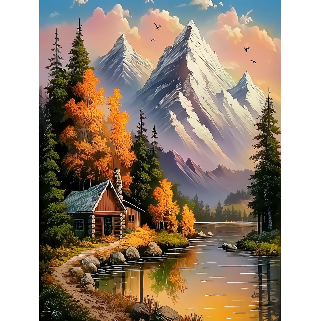 DIYDECORFUN Mountain Paint by Numbers Kit for Adults Beginner, National Park Paint by Number On Canvas, Mountain Oil Painting Kit, Adults' Paint-by-Number Kits for Gift Home Decor 16x20 Inch DIYDECORFUN