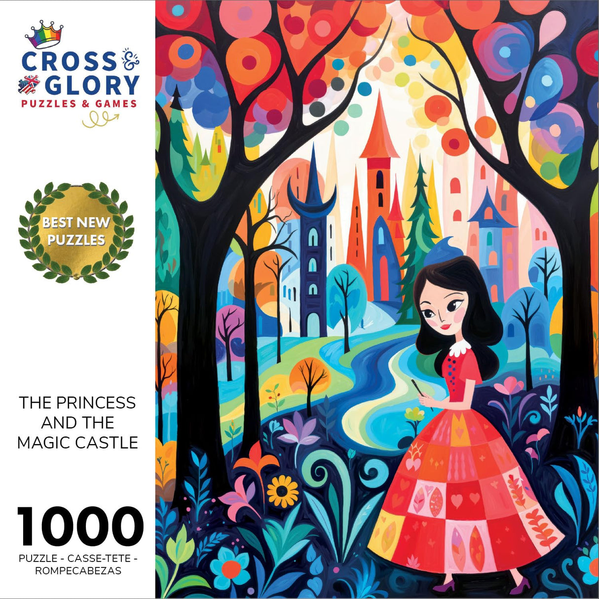Cross & Glory - The Princess and The Magic Castle - 1000 Piece Jigsaw Puzzle for Adults | Vibrant Fairytale Artwork | Premium Satin Finish | Ideal for Puzzle Lovers & Family Nights Cross & Glory