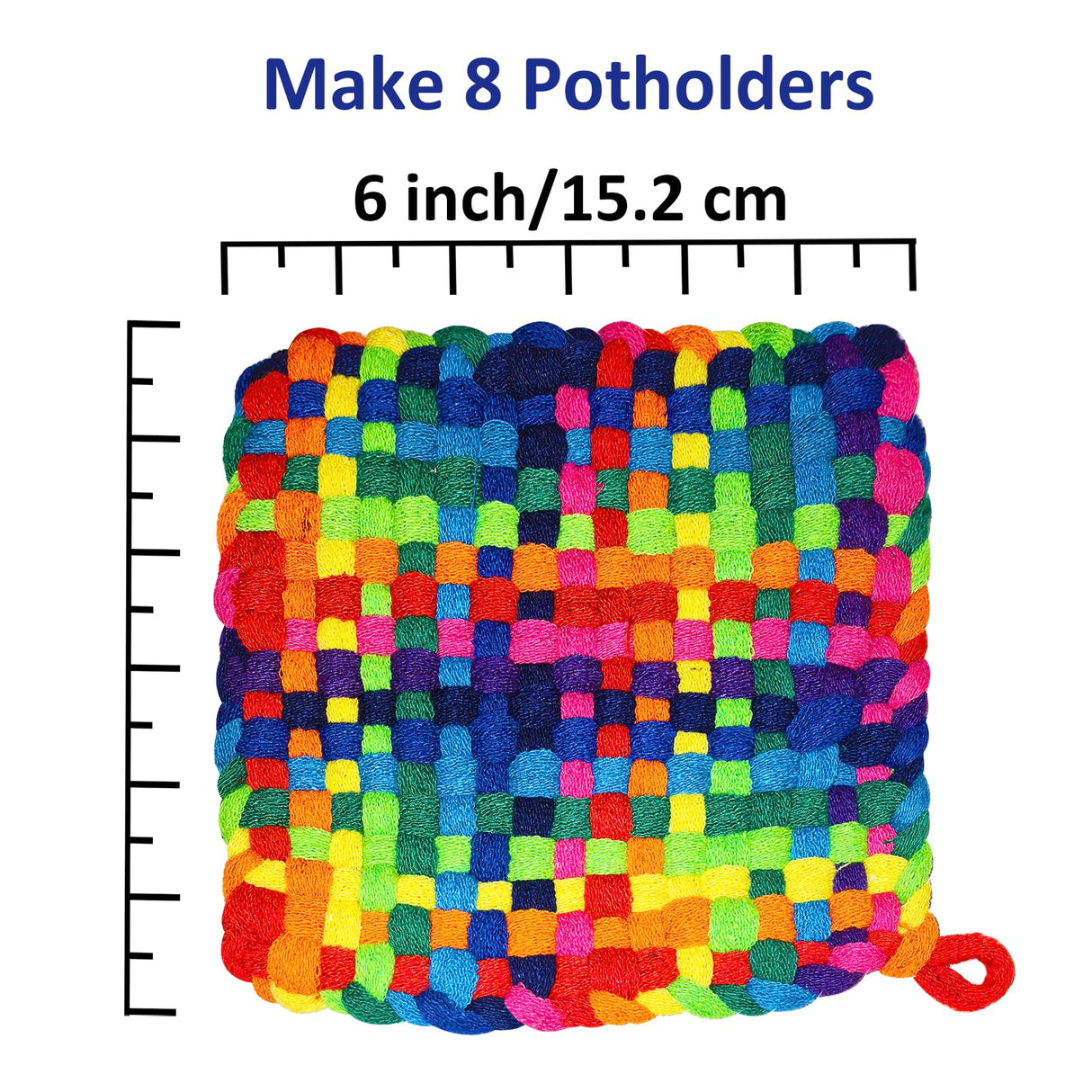 Tatahu Potholder Weaving Loom Kit - 300pcs Rainbow Knitting Refill Loops in 10 Colors, Make 8 Potholders for Beginners, DIY Arts and Crafts Tatahu
