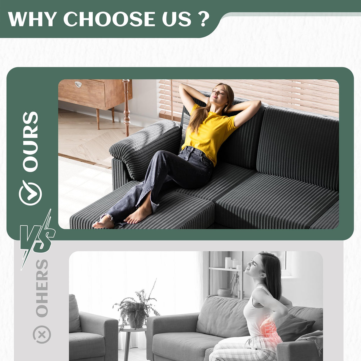 Vongrasig Convertible Sectional Sofa Couch, 3 Seat L Shaped Sofa with Removable Pillows Linen Fabric Small Couch Mid Century for Living Room, Apartment and Office (Gray) Vongrasig