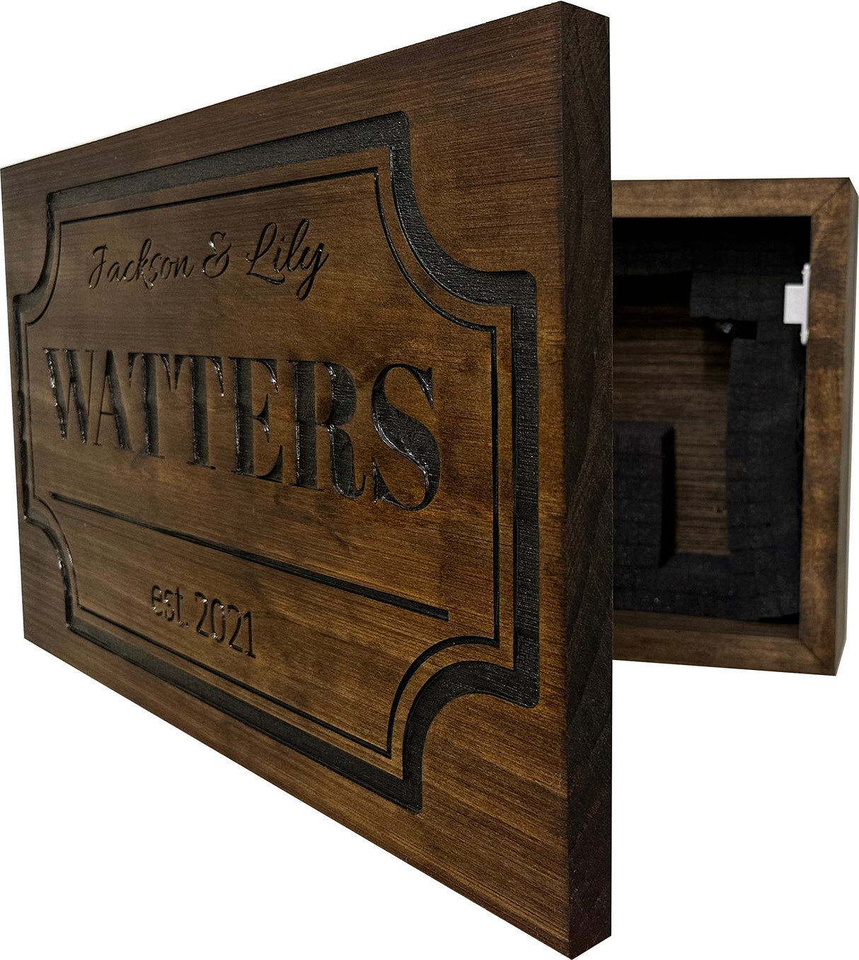 Bellewood Designs Hidden Gun Storage, Personalized Concealment Shelf with Family Name, Last Name and Established Date (Provincial) Bellewood Designs