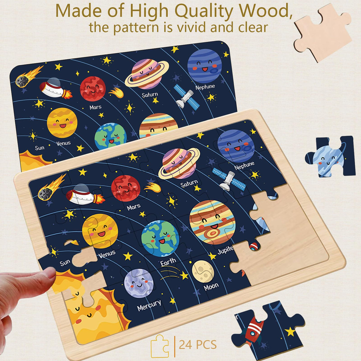 Puzzles for Kids Ages 4-6, 24 Pieces Wooden Puzzles for Toddlers Ages 3 4 5 6 7 8 Year Olds Puzzles Toys. Children Jigsaw Puzzles for Boys and Girls Gifts Educational Learning Toys Eirenke