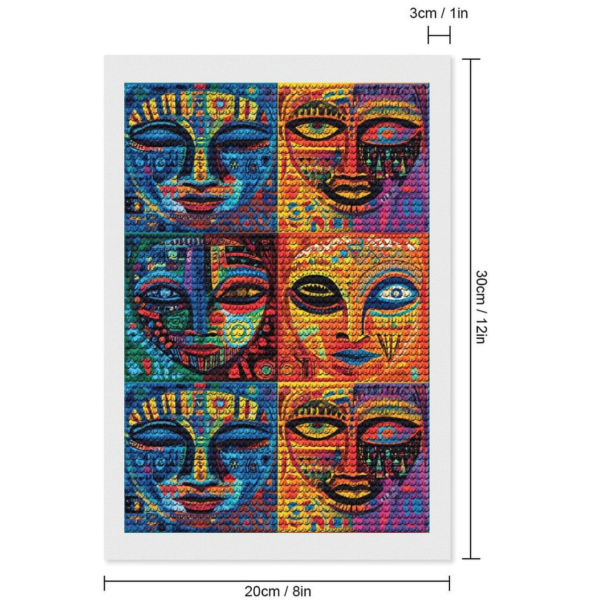 African Mask Tribal Ethnic Diamond Painting Kits DIY Round Full Drill Art Kit 5D Diamond Painting for Home Wall Decor 8"x12" Generic