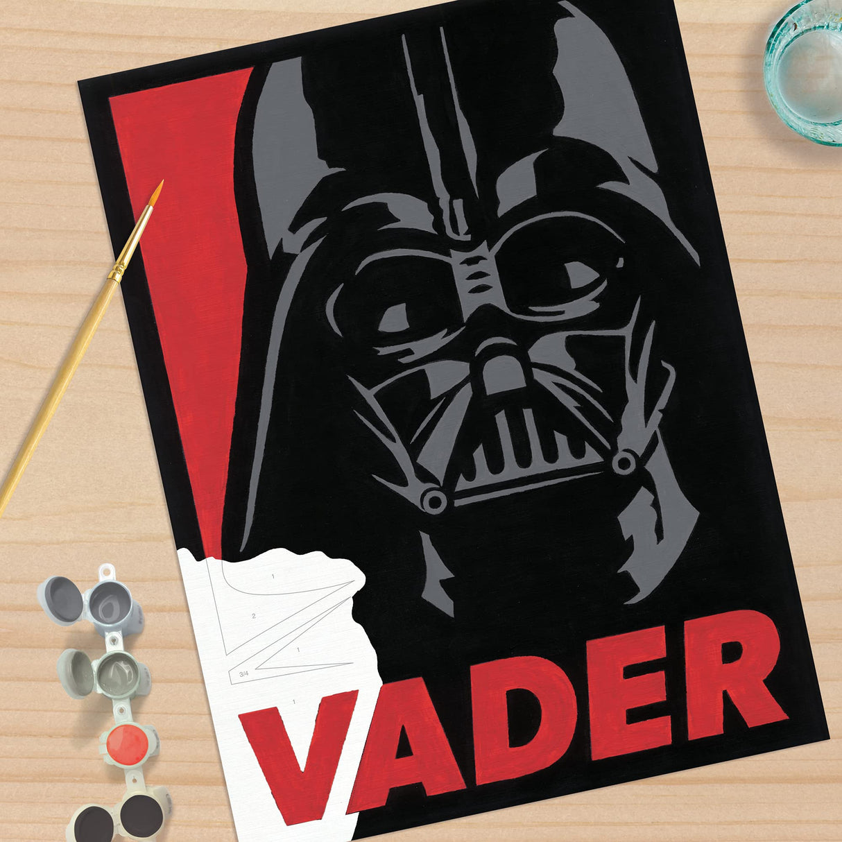 Dimensions PaintWorks Darth Vader Star Wars Paint by Number Kit for Adults and Kids, Finished Project 9" x 12", Multicolor 7 Piece Dimensions