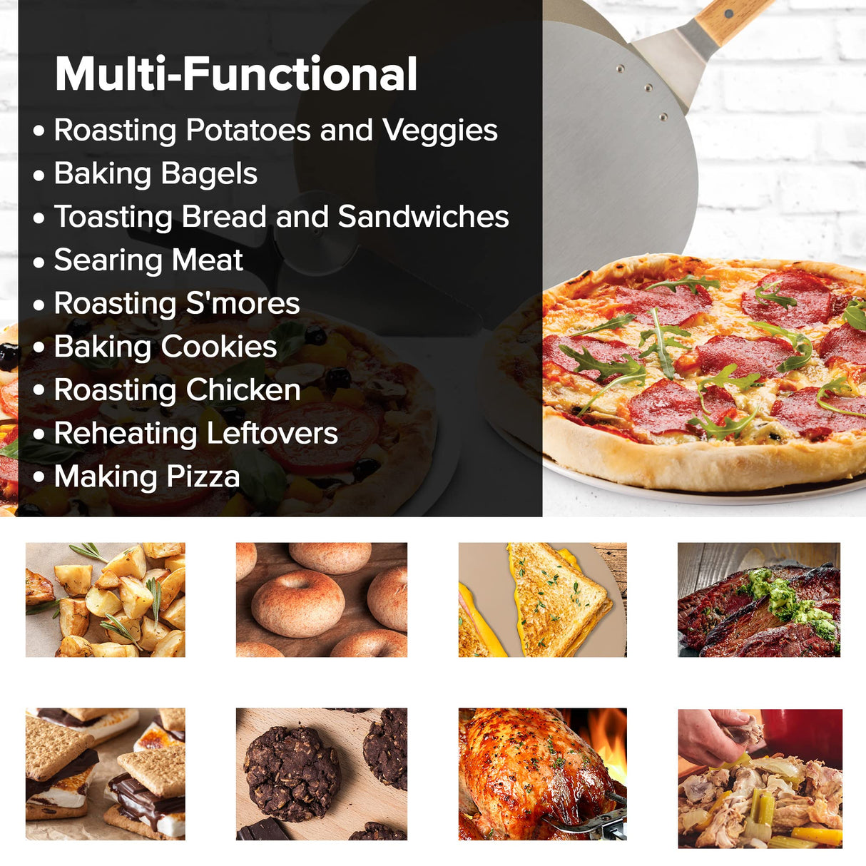 Nuwave Heavy-Duty Cordierite Pizza & Baking Stone, Heat Resistant up to 1472°F, Great for Indoor Electric Ovens, Outdoor Gas, Wood Fire Grills, BBQ Grilling, & NuWave Bravo XL, Fits Most Frozen Pizzas Nuwave