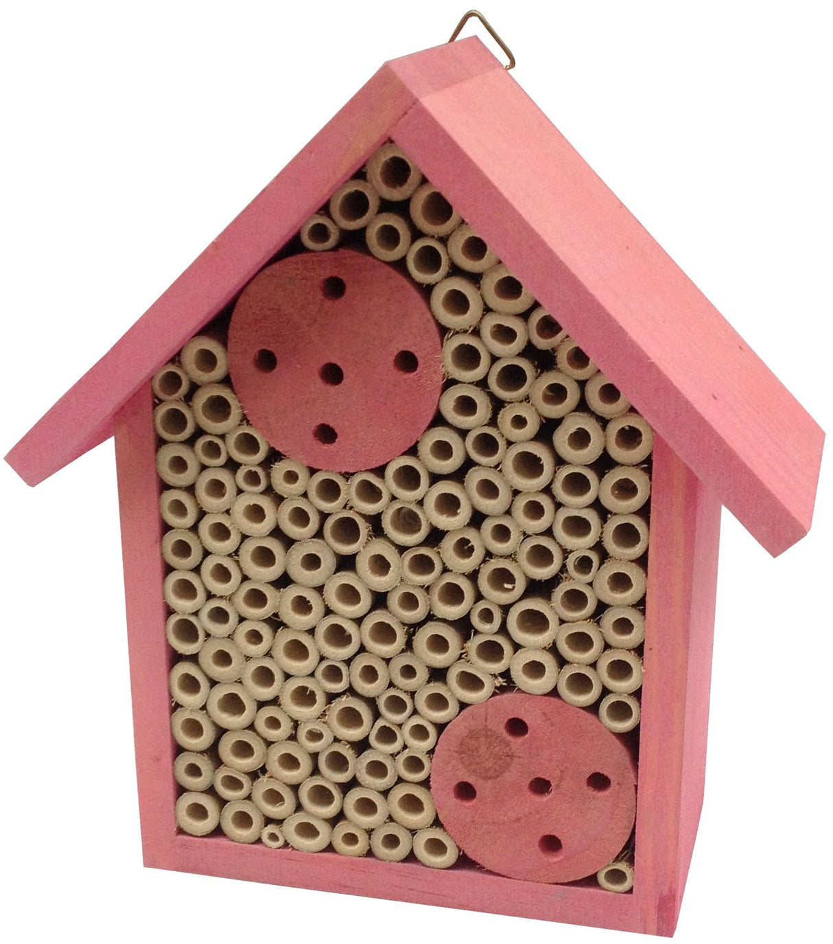 Cestari Mason Bee Housse for The Garden β Rose Pink Handmade Wooden Solitary Bee Hotel with Hanging Design for Pollinators β Eco-Friendly Nesting Shelter Cestari