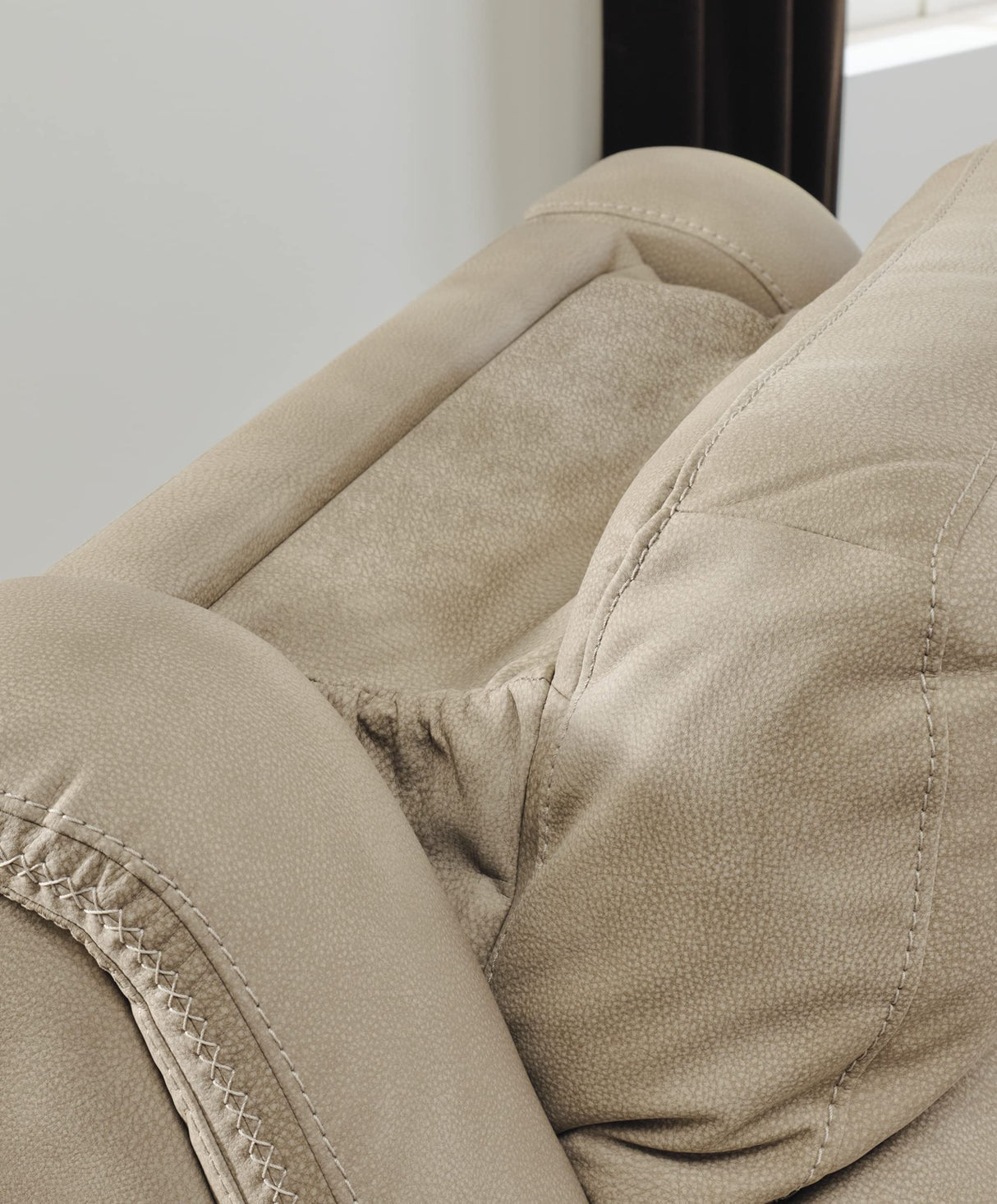 Signature Design by Ashley Next-Gen DuraPella Power Reclining Loveseat with Center Console and Adjustable Headrest, Beige Signature Design by Ashley