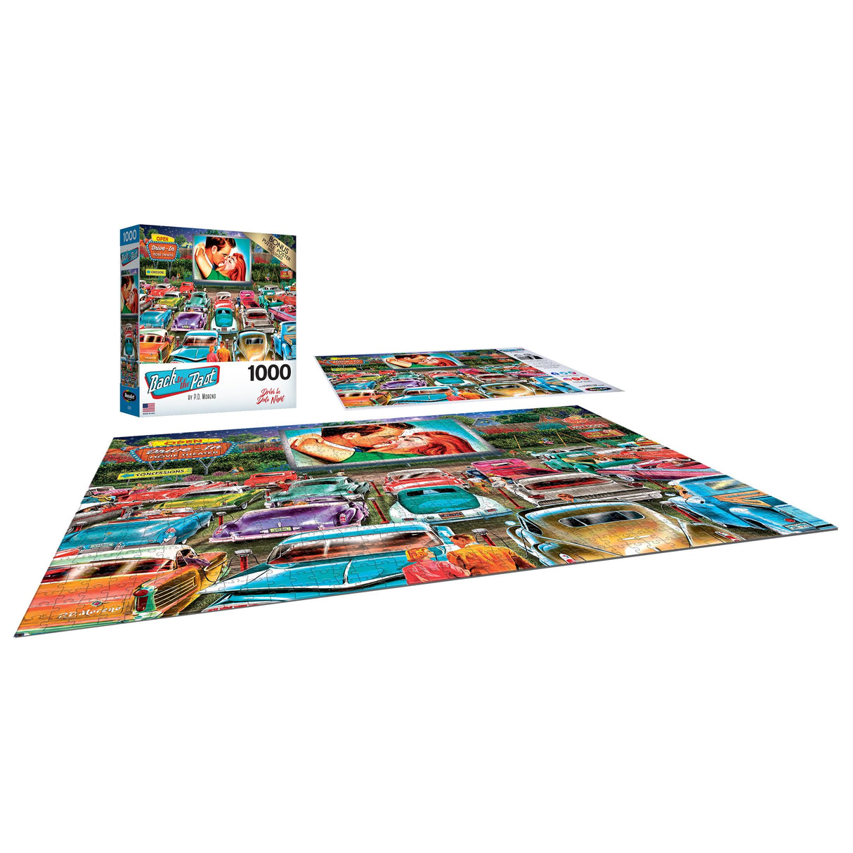 RoseArt - Back to The Past - Drive in Date Night - 1000 Piece Jigsaw Puzzle for Adults RoseArt