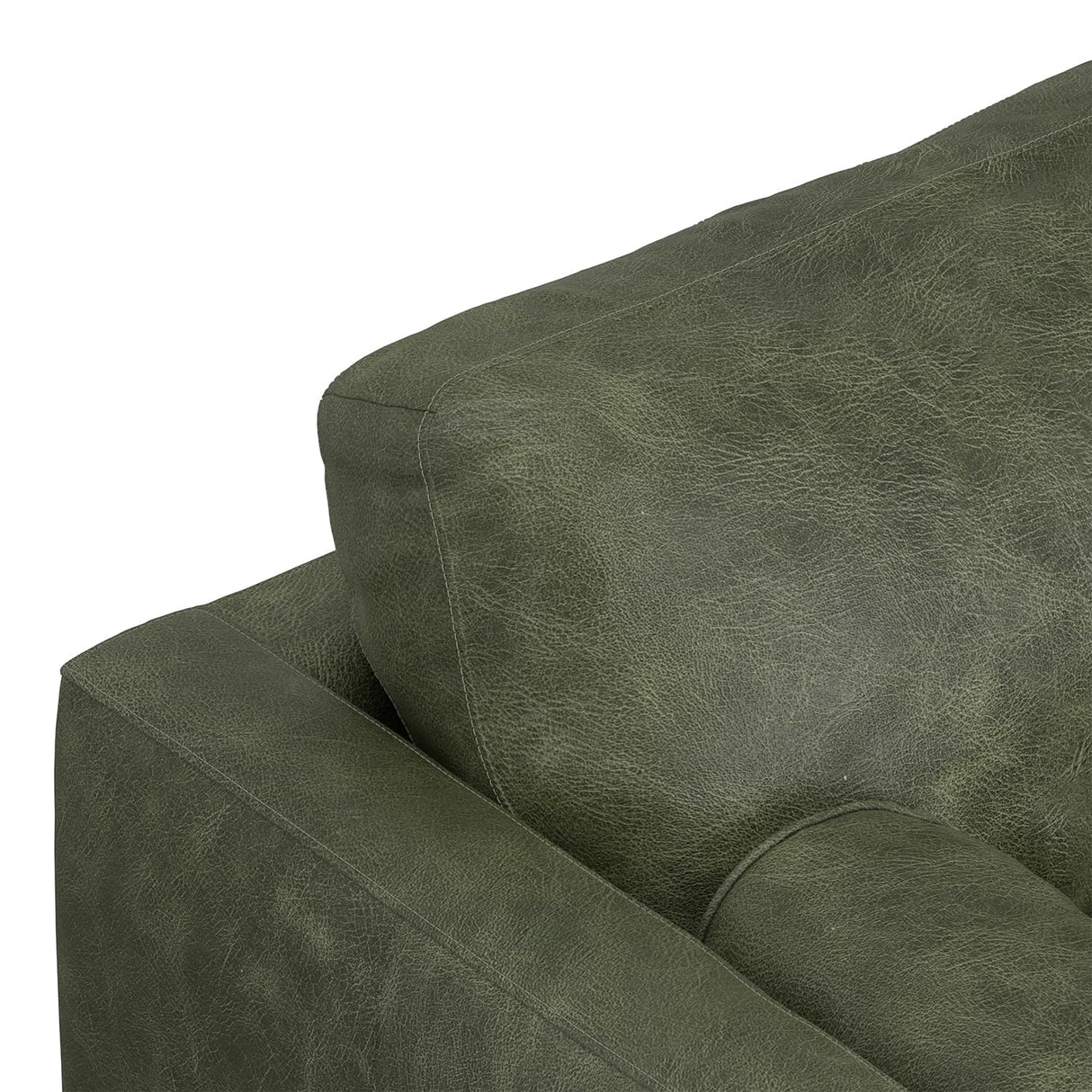 SIMPLIHOME Morrison 89-inch Wide Sofa in Moss Green Genuine Leather, Mid-Century Modern Design Couch for Living Room, Single Bench Cushion, 2 Back Cushions, 2 Bolster Pillows SIMPLIHOME