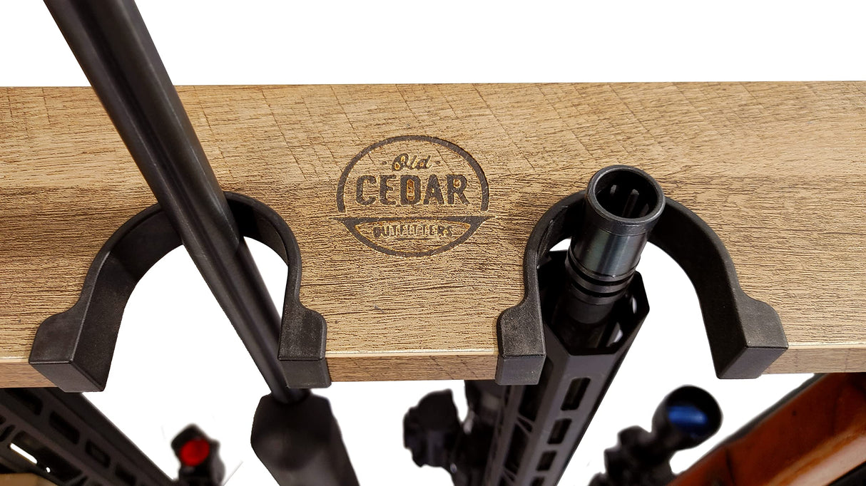 Old Cedar Outfitters Distressed Wood 6 Capacity Rifle and Gun Floor Rack Old Cedar Outfitters