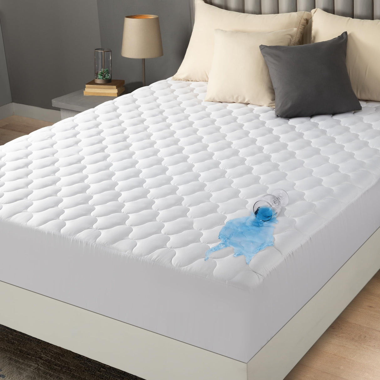 Utopia Bedding Waterproof Mattress Protector, Queen Mattress Pad, Quilted Fitted Cover Stretches up to 16 Inches Deep (White) Utopia Bedding