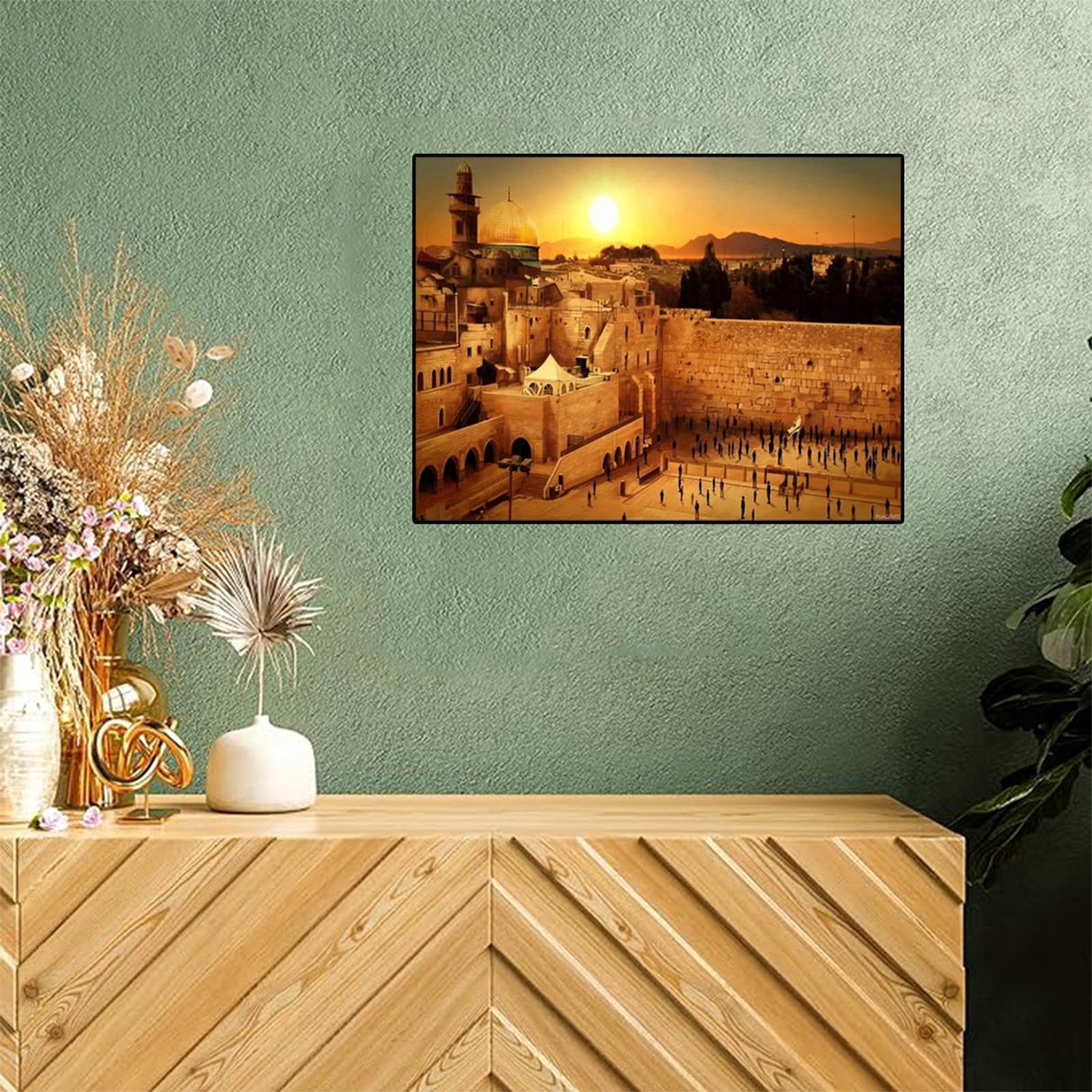 PUAGEMTI DIY 5D Wailing Wall Israel Jerusalem Full Diamond Painting Cross Stitch Kits Art Scenic Paint by Diamonds 12x16 Inch PUAGEMTI