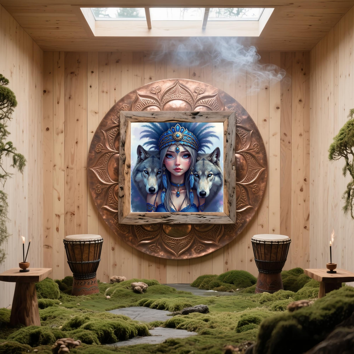 5D Diamond Art Kits for Adults Beginners, Young Woman and Wolves DIY Full Round Drill Diamond Painting Kits,Paint by Diamonds Dots Gem Art Easy,Home Wall Decor 14X14 Inch Acelii