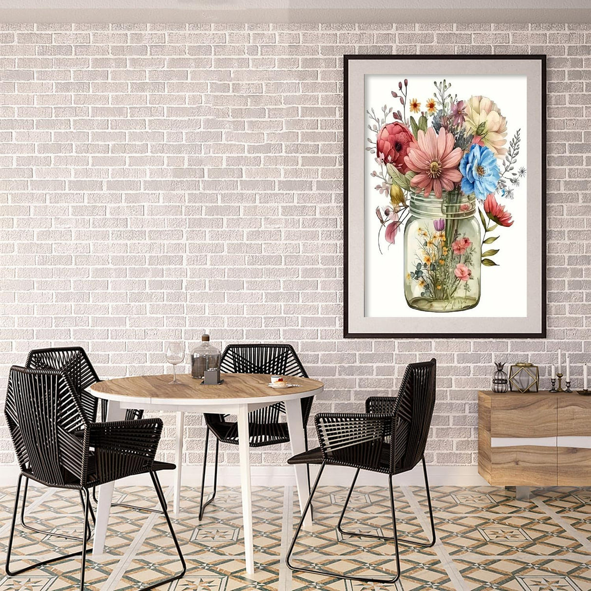 BOHADIY Diamond Art Kits for Adults - Daisy Diamond Painting for Beginners, Diamond Dots Round 5D Full Drill Paint with Diamonds Pictures Gem Art Painting Kits DIY Crafts Kits Flower Bottle 12x16in BOHADIY