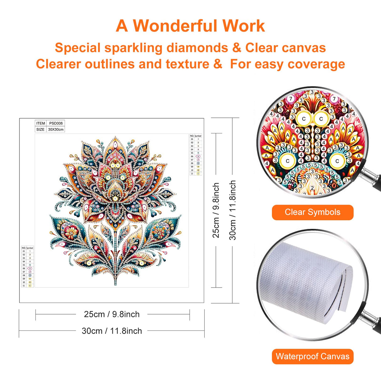 Stalente Diamond Painting Kits for Adults Flower, 5D Special Shape Diamond Art Kits for Beginners, Crystal Rhinestones Diamond Painting for Home Wall Decoration Gift 12×12inch, Lotus Stalente