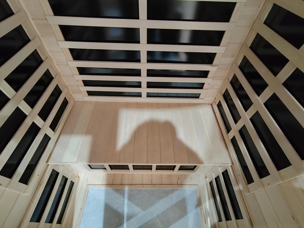 Tulib 2-Person Infrared Home Sauna Hemlock Sauna Spa with 1750W,10 Mints Per-Warm Up,Low EMF,Temperature Protection and Bluetooth Auto System Indoor Sauna Tulib